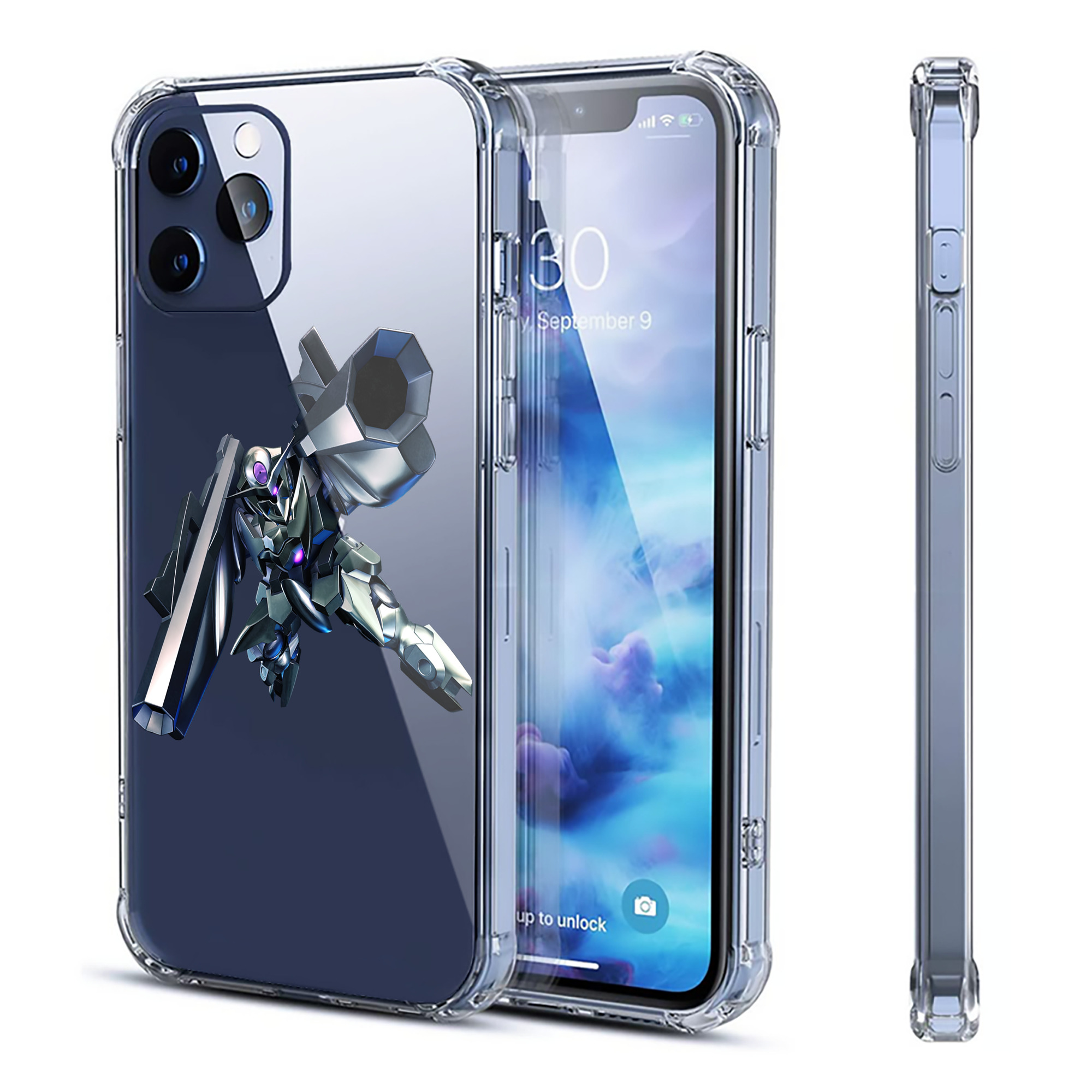 （画像用） 機動戦士ガンダム Mobile Suit Gundam 【iPhone 12シリーズ対応】透明スマホケース（クリアソフトケース）